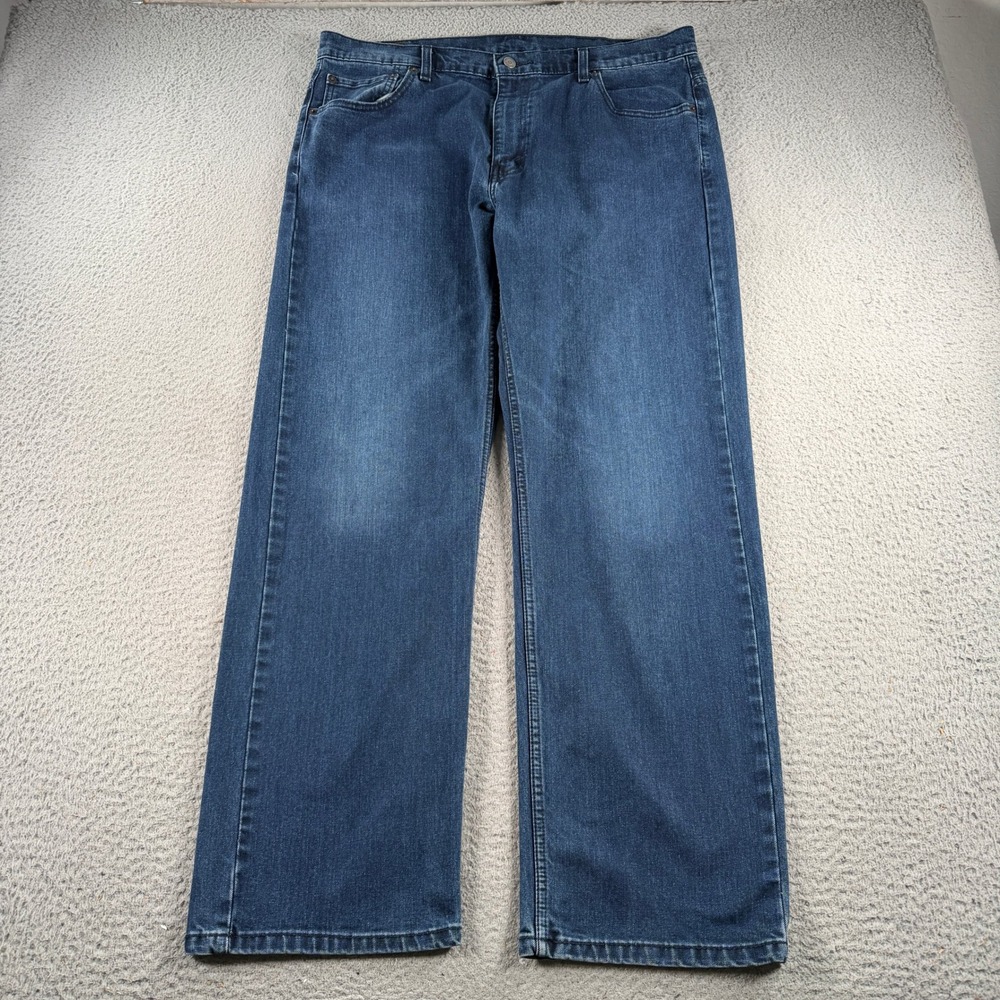 Levis 569 Jeans Mens 38x31 Blue Dark Wash Loose Straight Leg Denim Pants